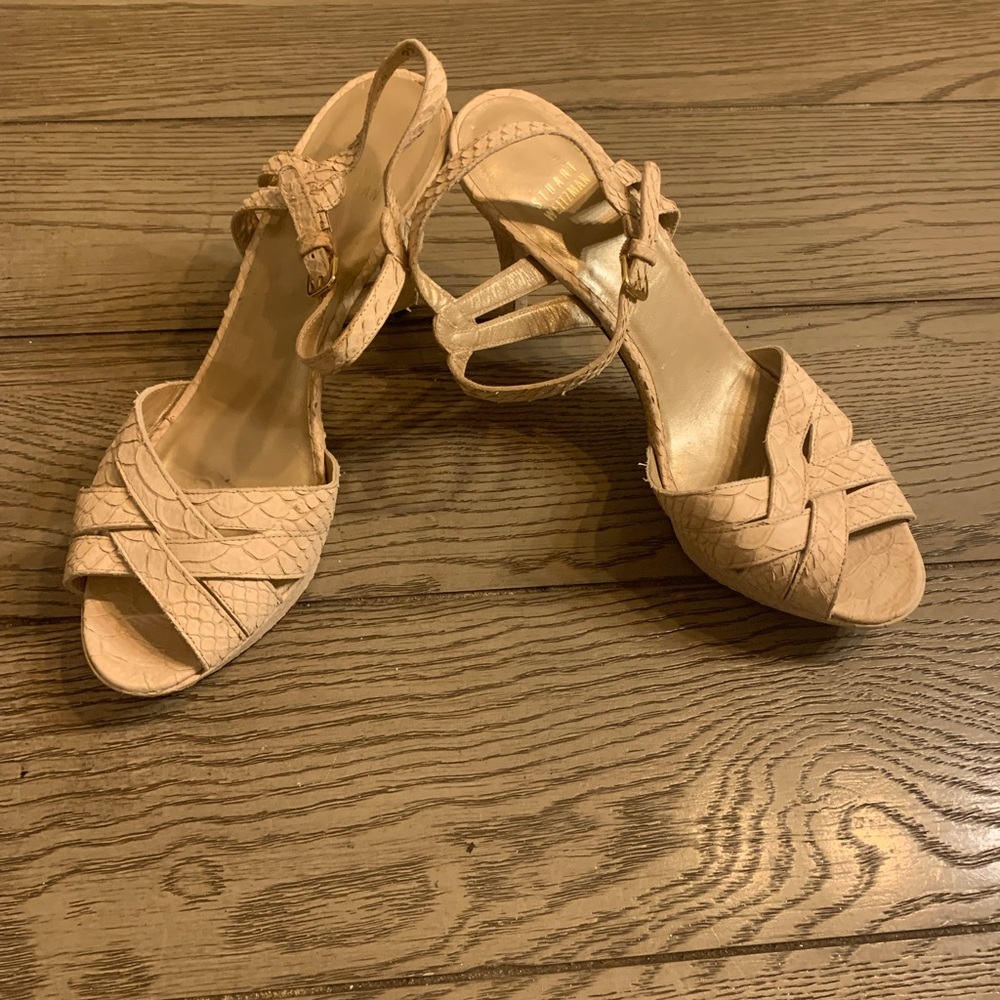 Stuart Weitzman Tan Leather Sandals Size 9 1/2 M